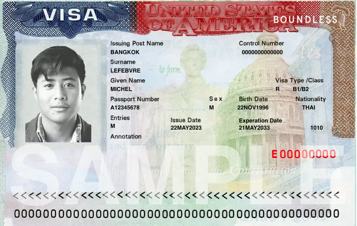 Mẫu Visa B-1 B-2